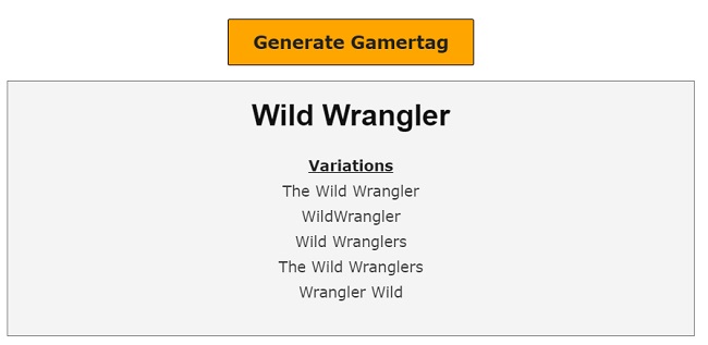 GamerTag Generator