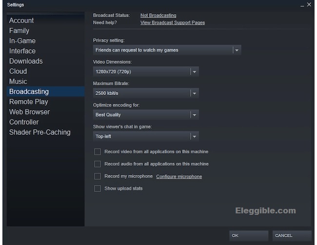 Steam settings broadcast how to broadcast on steam
